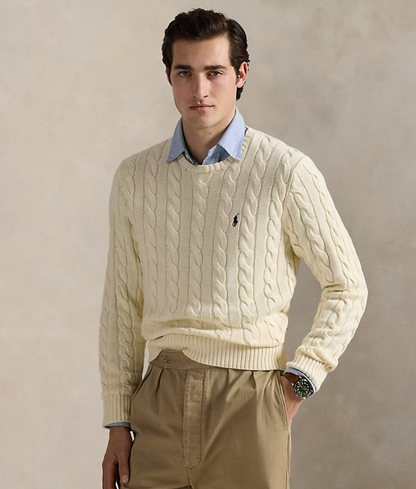 Sweater i kabelstrikket bomuld
