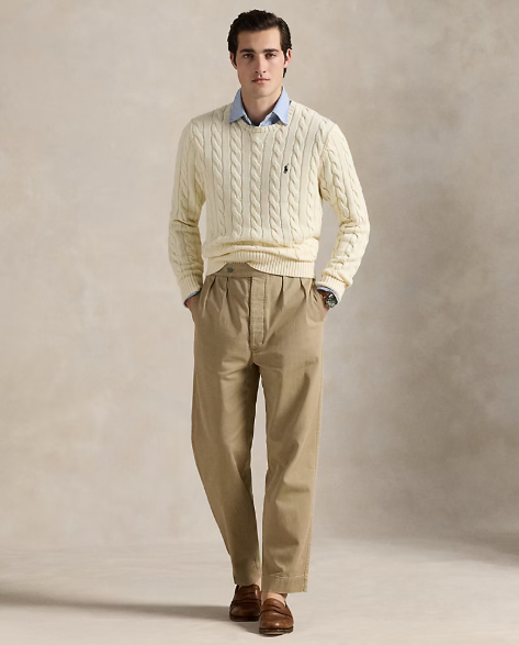 Sweater i kabelstrikket bomuld